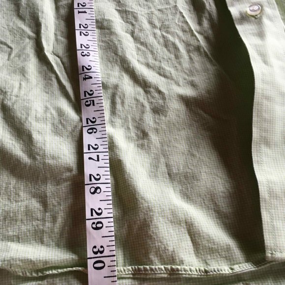 Lime Green and White Checkered Dress Shirt - Picture 4 of 6